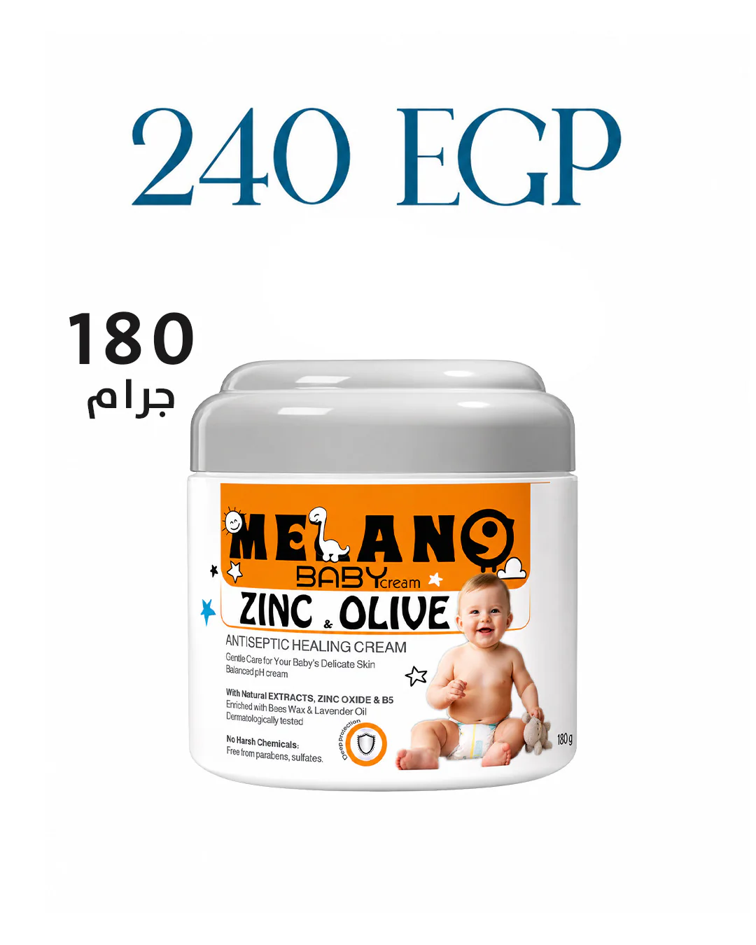 Melano Baby Cream Zinc & Olive – Antiseptic Healing Cream 180g