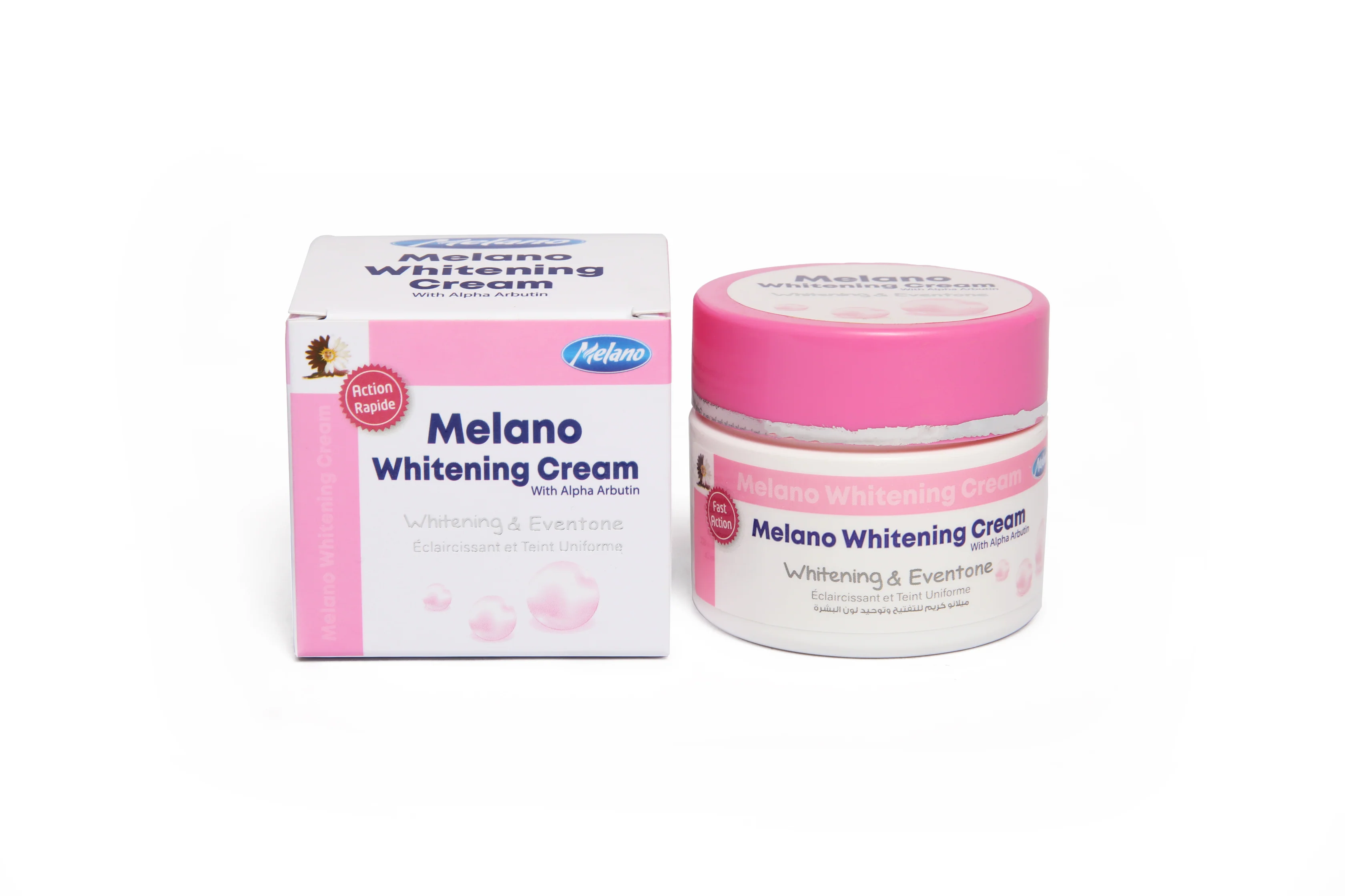 Melano Whitening cream with Alpha Arbutin jar - Image 3